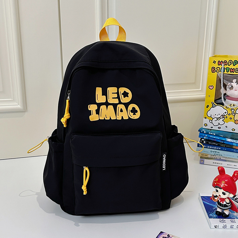 Dicarlo унисекс раница за училище от найлон, принт с букви, съвместима с 14-инчов лаптоп, водоустойчива, извити презрамки