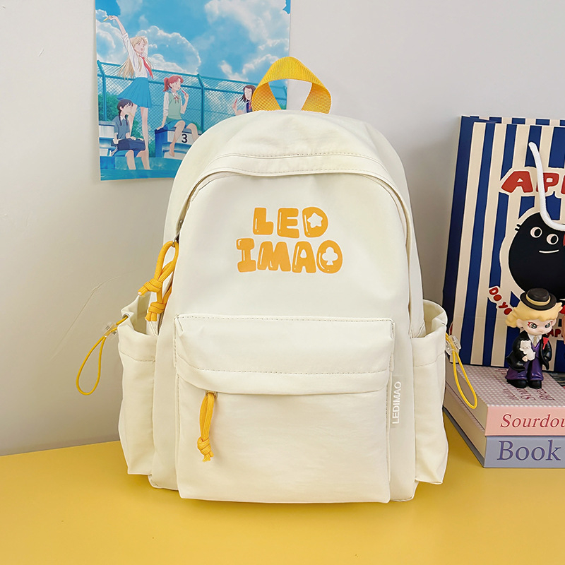 Dicarlo унисекс раница за училище от найлон, принт с букви, съвместима с 14-инчов лаптоп, водоустойчива, извити презрамки