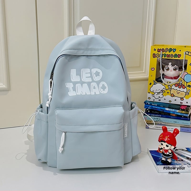 Dicarlo унисекс раница за училище от найлон, принт с букви, съвместима с 14-инчов лаптоп, водоустойчива, извити презрамки