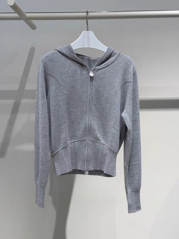 Ženski pleteni kardigan s kapuljom, dugim rukavima, zatvarač, viskozna vlakna i najlon, casual stil.