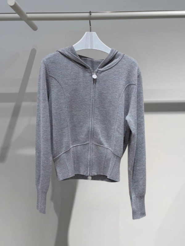 Ženski pleteni kardigan s kapuljom, dugim rukavima, zatvarač, viskozna vlakna i najlon, casual stil.