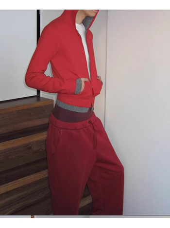 Reversinis vilnos kardiganas su gobtuvu, kontrastiniu užtrauktuku, ilgomis rankovėmis, 70–80% vilnos