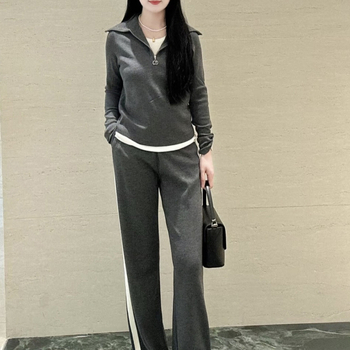 Cs sty Πλεκτό πουλόβερ με V-λαιμό, μακριά μανίκια, κανονικού μήκους, καθημερινό ιαπωνο-κορεατικό στυλ, Φθινόπωρο 2025