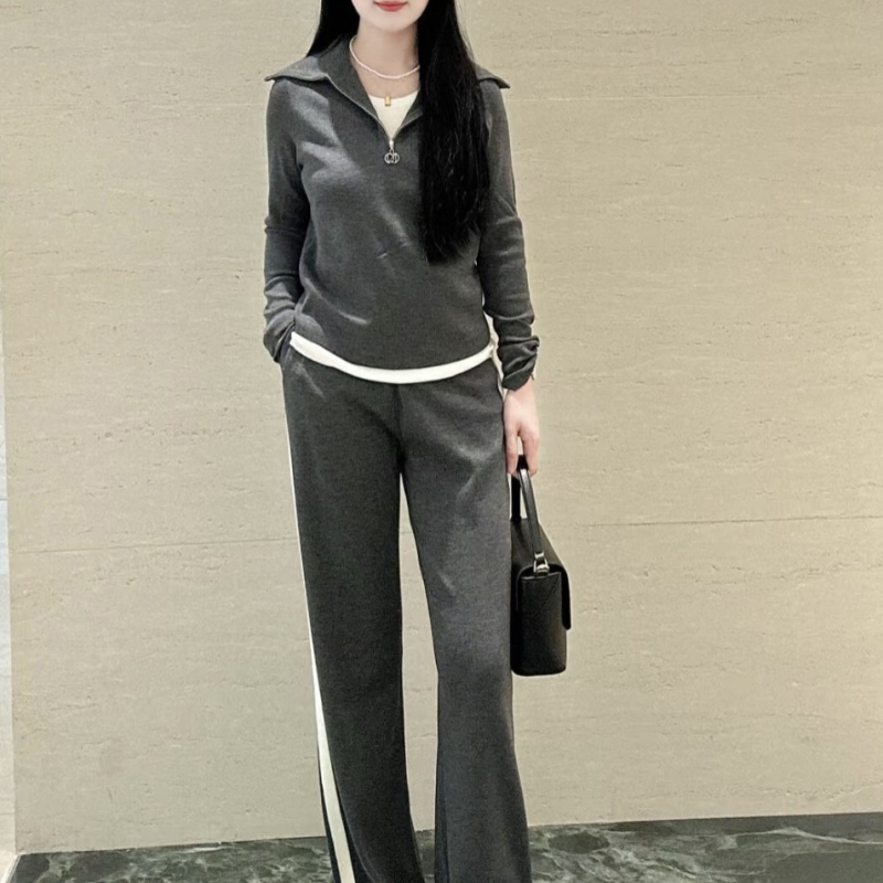 Cs sty Πλεκτό πουλόβερ με V-λαιμό, μακριά μανίκια, κανονικού μήκους, καθημερινό ιαπωνο-κορεατικό στυλ, Φθινόπωρο 2025