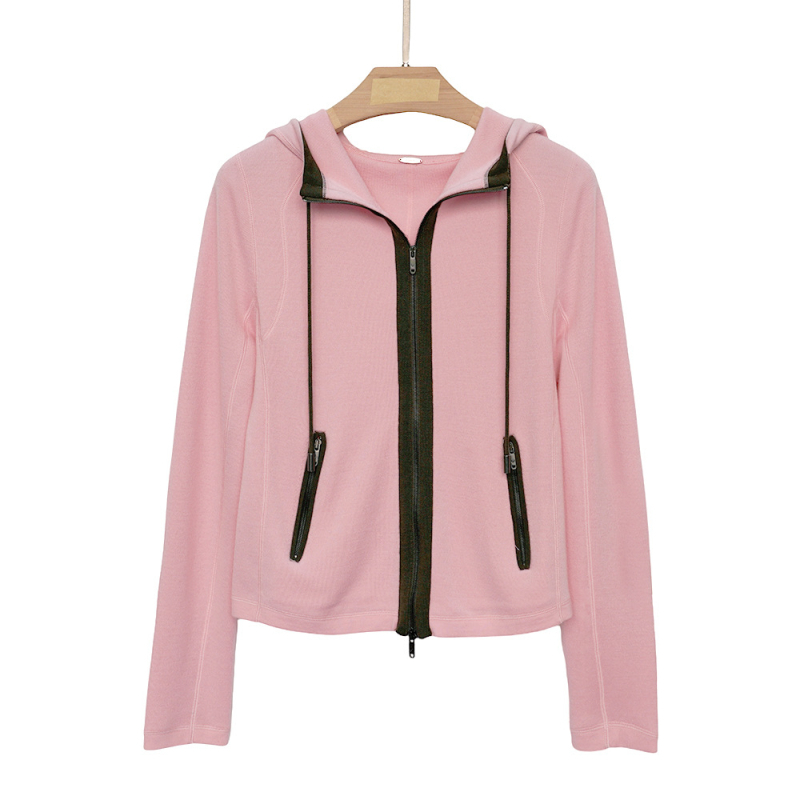 Merino vilnos kardiganas 95%+, užtrauktukas, apvali kaklo linija, ilgomis rankovėmis