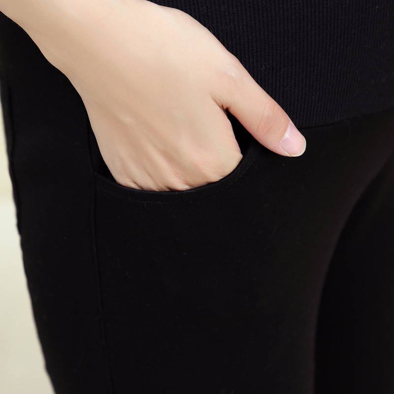 Nėščios moters kelnes žiemai — trijų sluoksnių fleece vidus, medvilnė 70–80%, Island Velvet, labai tirštos, pilvo parama