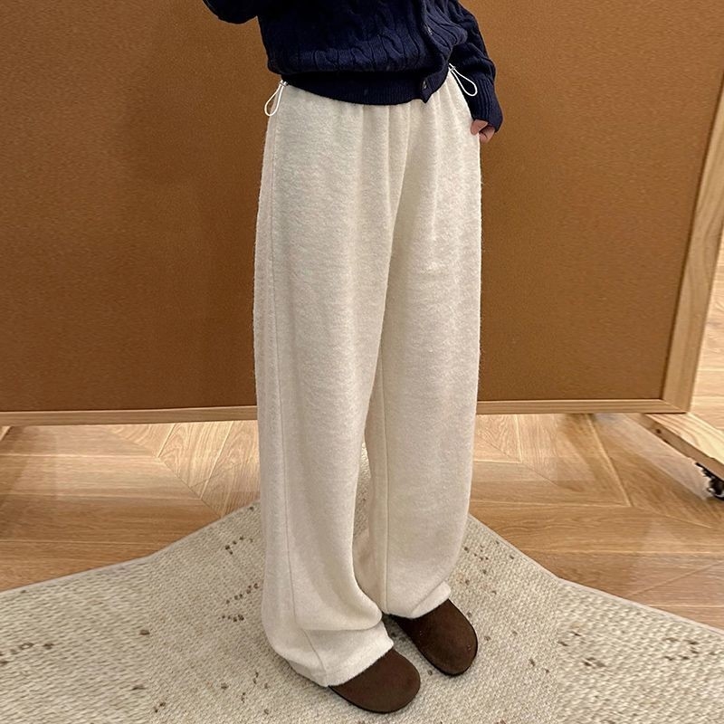 Nėščiųjų žieminės plačios kelnės, šiltos, aukštas juosmuo, medvilnės-poliesterio mišinys 95%+, tankus audinys