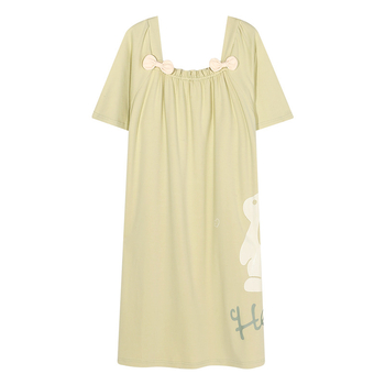 Moteriška medvilninė nakčiai vasarai — midi ilgis, apvalus kaklas, 3/4 rankovės, 100% medvilnė, kvėpuojanti