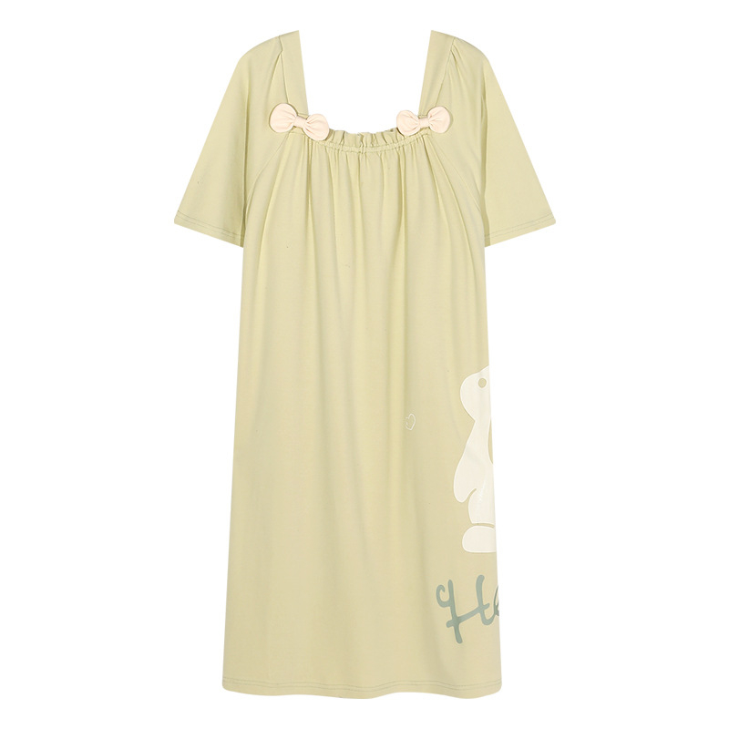 Moteriška medvilninė nakčiai vasarai — midi ilgis, apvalus kaklas, 3/4 rankovės, 100% medvilnė, kvėpuojanti