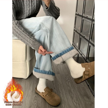 Nėščiųjų džinsinės kelnės laisvo kirpimo, 3/4 ilgio, chenille audinys, spandex iki 30%