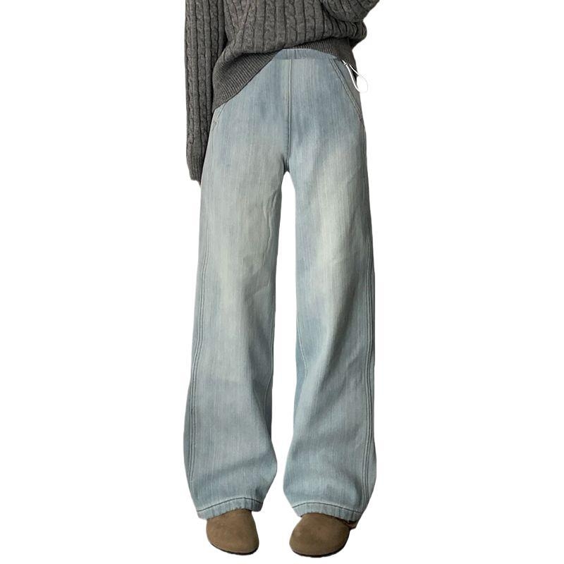 Nėščiųjų džinsinės kelnės laisvo kirpimo, 3/4 ilgio, chenille audinys, spandex iki 30%