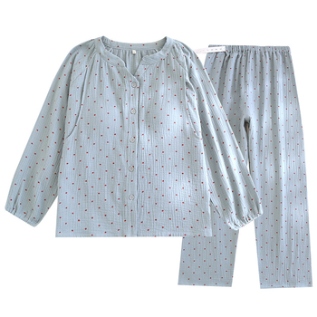 Japonų stiliaus minimalistinis nėštumo slaugos komplektas, medvilnė, ilgomis rankovėmis, kelnės, vidutinio svorio audinys