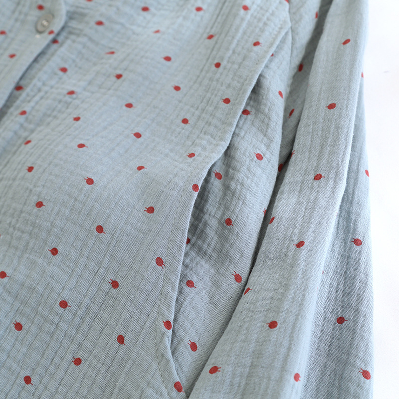 Japonų stiliaus minimalistinis nėštumo slaugos komplektas, medvilnė, ilgomis rankovėmis, kelnės, vidutinio svorio audinys