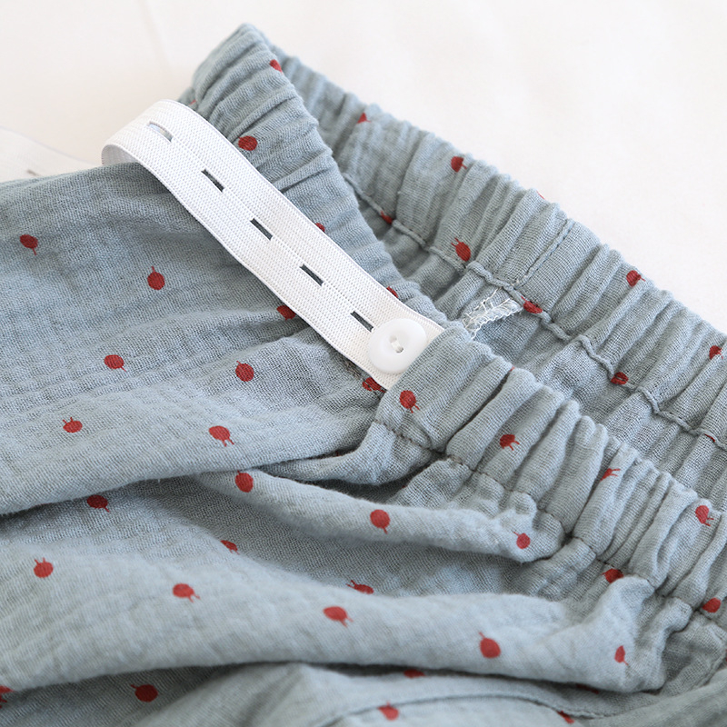 Japonų stiliaus minimalistinis nėštumo slaugos komplektas, medvilnė, ilgomis rankovėmis, kelnės, vidutinio svorio audinys