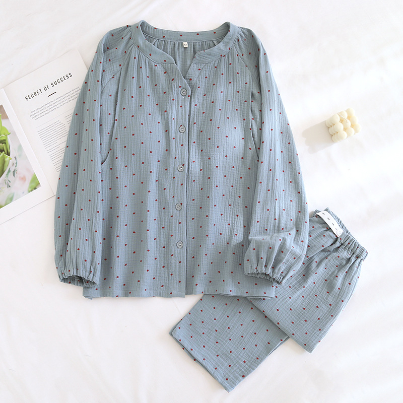 Japonų stiliaus minimalistinis nėštumo slaugos komplektas, medvilnė, ilgomis rankovėmis, kelnės, vidutinio svorio audinys