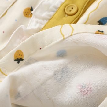 Nėštumo ir žindymo pižamos komplektas - 100% medvilnė, trijų sluoksnių musliinas, ilgomis rankovėmis, kelnės, reguliuojamas prieš gimdymą ir po jo