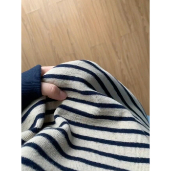 Ženski prugasti pulover bez kapuljače, slobodan kroj, okrugli izrez, dugi rukavi, gradski stil