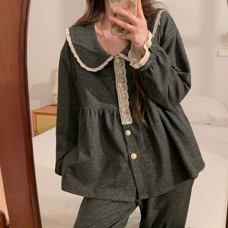 Nėščiųjų žieminis kasmirų mišinio pižama komplektas su užtrauktuku maitinti – dviejų dalių, ilgomis rankovėmis