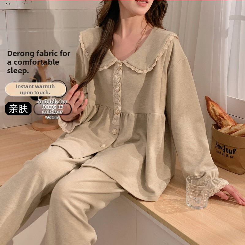 Nėščiųjų žieminis kasmirų mišinio pižama komplektas su užtrauktuku maitinti – dviejų dalių, ilgomis rankovėmis