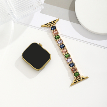 Remen od nehrđajućeg čelika za Apple Watch, elastični kvadratni dizajn bombona, kompatibilan s Apple Watch S10 i generacijom 789, ljeto 2025, svjež i sladak stil