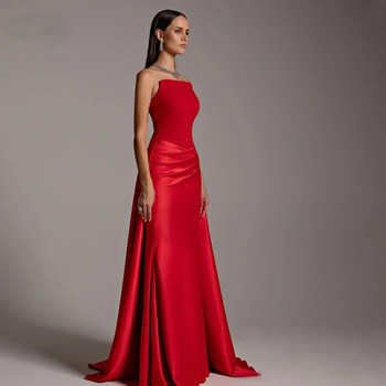 Rochie de seară fără bretele, siluetă sirenă, lungă, poliester, pentru petreceri, talie la nivel mediu, fără mâneci