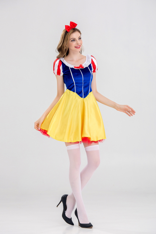 Kostim za odrasle: Snežana cosplay haljina s kratkom suknjom, scenski kostim za Halloween