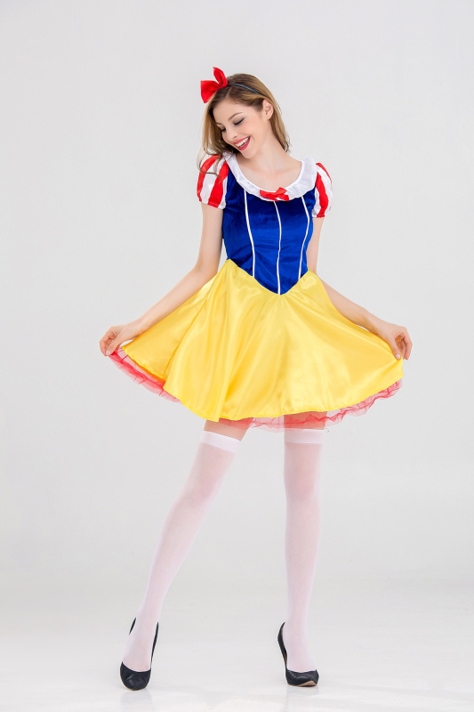 Kostim za odrasle: Snežana cosplay haljina s kratkom suknjom, scenski kostim za Halloween