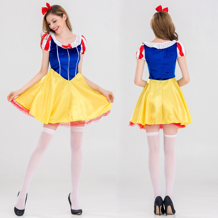 Kostim za odrasle: Snežana cosplay haljina s kratkom suknjom, scenski kostim za Halloween