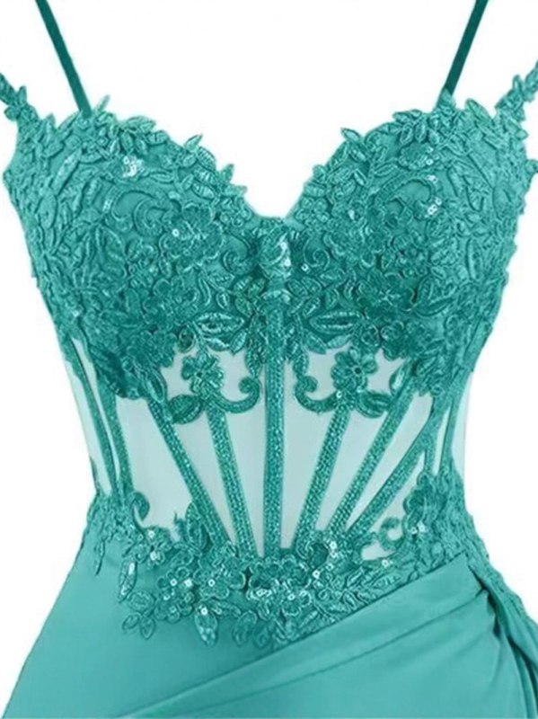 Rochie de seară din plasă cu broderie, fără mâneci, decolteu adânc în V, lungă, material poliester