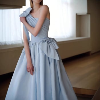 Večernja haljina, A-linijski kroj, visok struk, bez rukava, duga haljina, tkanina 30-50%