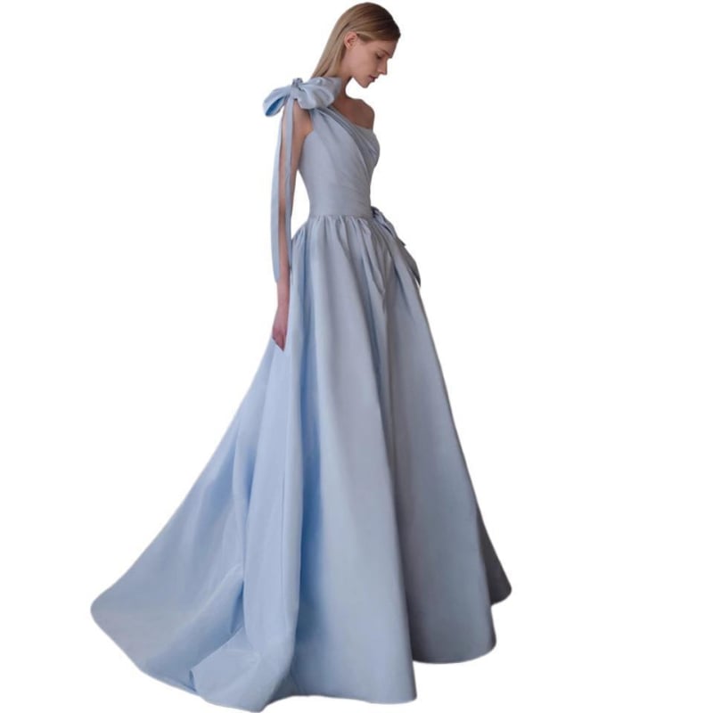 Večernja haljina, A-linijski kroj, visok struk, bez rukava, duga haljina, tkanina 30-50%