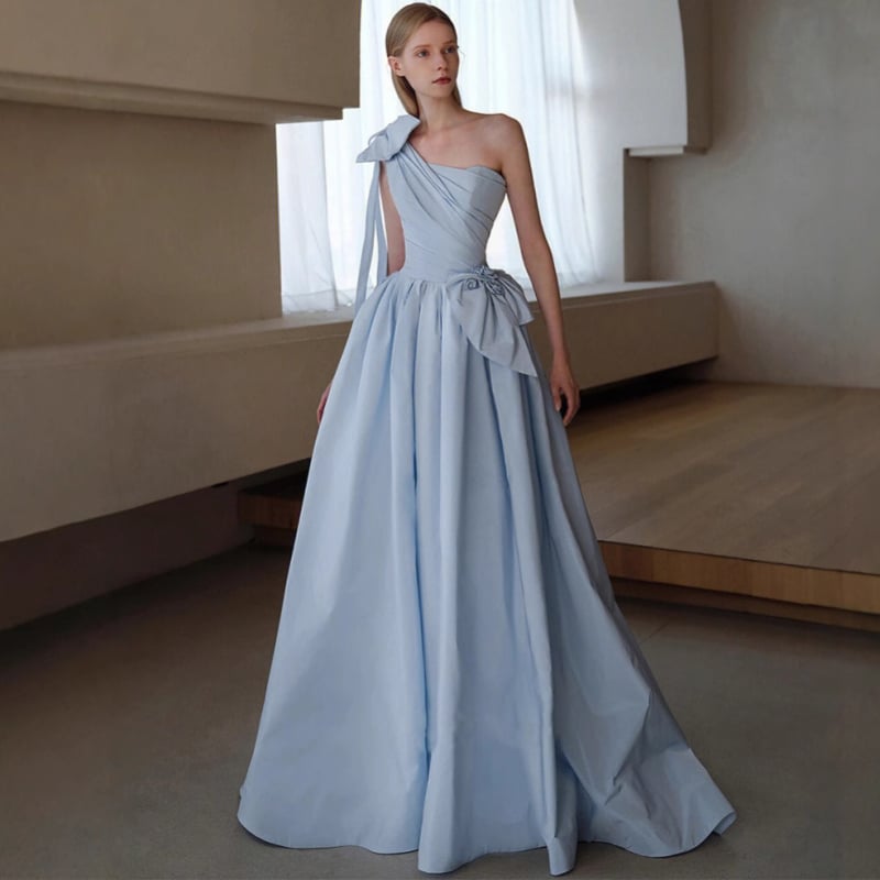 Večernja haljina, A-linijski kroj, visok struk, bez rukava, duga haljina, tkanina 30-50%