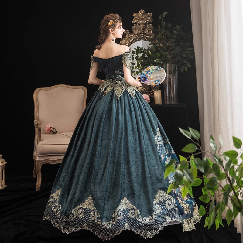 Rochie de scenă, în stil palat european, cu un singur umăr, din satin cu elastan, pentru teatru, primăvara 2025