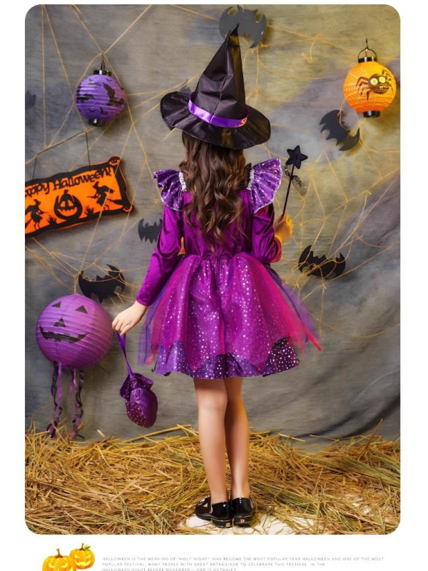Rochie de costum pentru copii de Halloween – inspirată de prințesa Albă ca Zăpada, din bumbac, 90–95% bumbac, pentru cosplay/roluri, potrivită pentru copii sub 17 ani