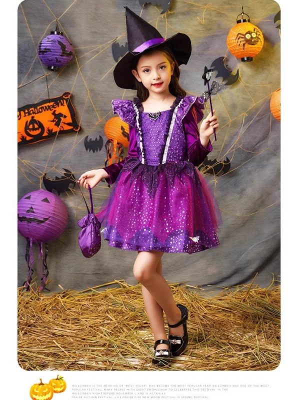 Rochie de costum pentru copii de Halloween – inspirată de prințesa Albă ca Zăpada, din bumbac, 90–95% bumbac, pentru cosplay/roluri, potrivită pentru copii sub 17 ani