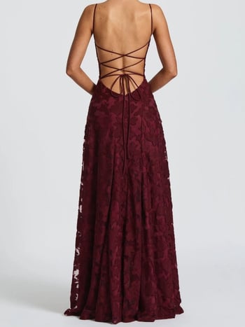 Ženska večernja haljina bez rukava, bez leđa, šivana, s izrezom u obliku kvadrata, duga, visokim strukom, poliester-elastan