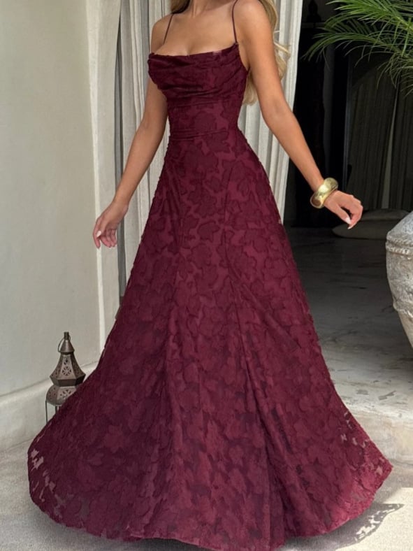 Ženska večernja haljina bez rukava, bez leđa, šivana, s izrezom u obliku kvadrata, duga, visokim strukom, poliester-elastan