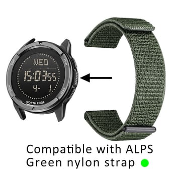 Curea de ceas North Edge din nylon cu plasă țesută, ușoară și respirabilă, închidere Velcro, compatibilă cu Alps Terrax