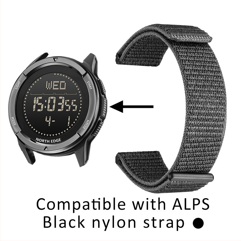 North Edge nylonový sieťový remienok na hodinky, ľahký a priedušný, Velcro zapínanie, kompatibilný s Alps Terrax