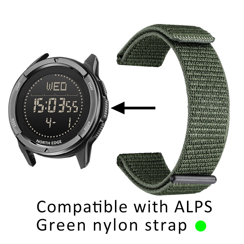 Curea de ceas North Edge din nylon cu plasă țesută, ușoară și respirabilă, închidere Velcro, compatibilă cu Alps Terrax
