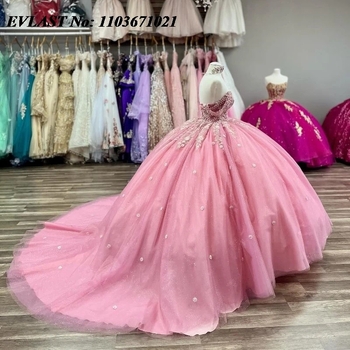 Tulle bal gown za vokalni ispit, bez rukava, s otvorenim ramenima, duga suknja, struk u sredini