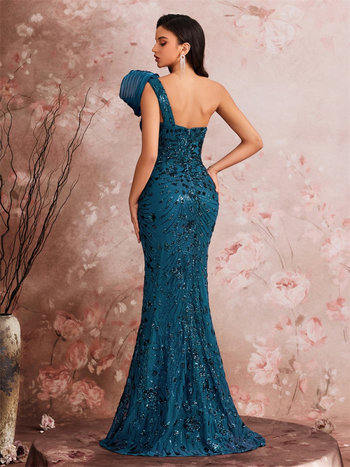 Rochie de seară din poliester, lungă, siluetă subțire, Vara 2025