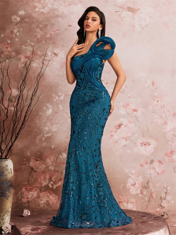 Rochie de seară din poliester, lungă, siluetă subțire, Vara 2025