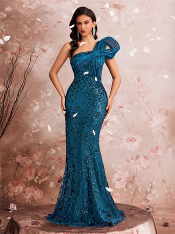 Rochie de seară din poliester, lungă, siluetă subțire, Vara 2025