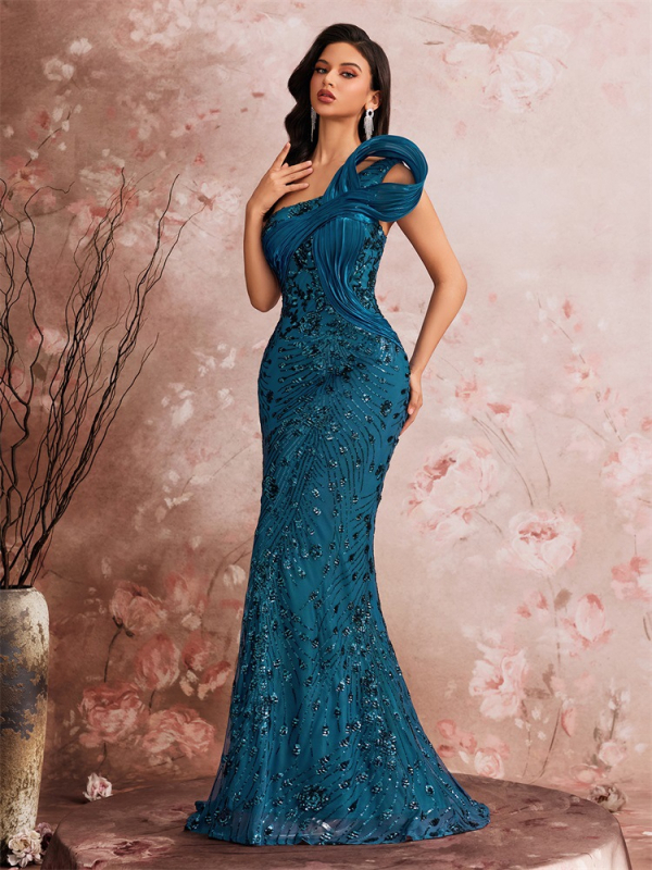 Rochie de seară din poliester, lungă, siluetă subțire, Vara 2025