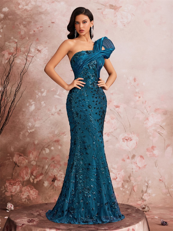 Rochie de seară din poliester, lungă, siluetă subțire, Vara 2025