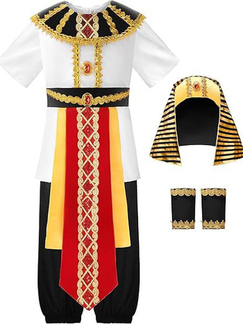 Costum de prinț egiptean pentru scenă – Unisex, Poliester, conținut poliester 90–95%, Primăvara 2025, pentru vârsta 18–24