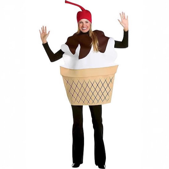 Cosplay kostim sladoleda – unisex, za scenske nastupe i igranje uloga, poliester tkanina, 90–95% poliester sadržaj, proljeće 2025