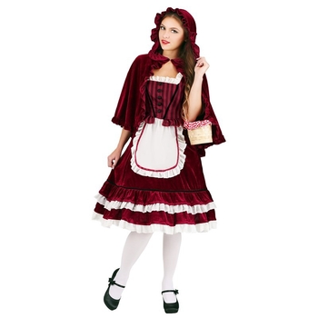 Halloween maskirni cosplay: haljina Crvenkapica – princeza, za nastupe na sceni i zabave u baru, poliester tkanina, proljeće 2025, za žene 30–34.