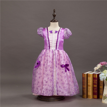 Rochie de prințesă pentru fete – Temă Albă ca Zăpada / Cenușăreasa, organza cu spandex, căptușeală din bumbac, pentru copii 3–8 ani